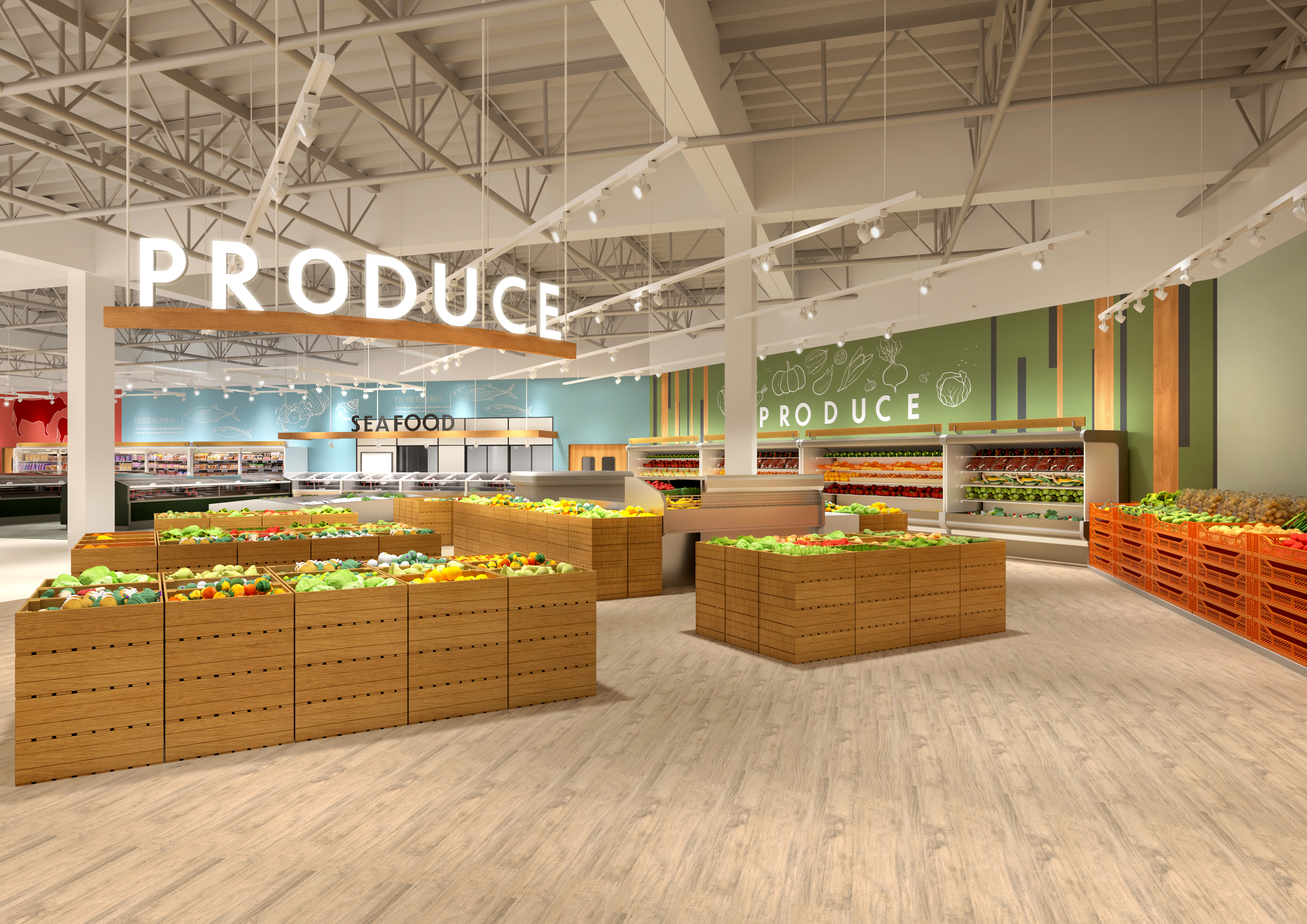 Supermarket interior visualization